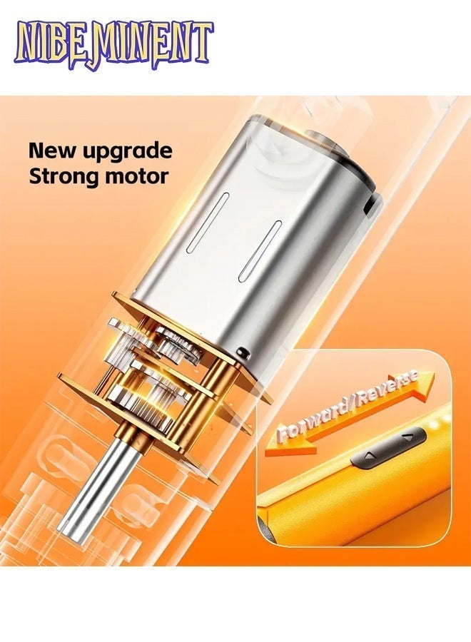 NIBEMINENT مجموعة مفكات كهربائية صغيرة 46 في 1 مع 38 رأس دقيق مغناطيسي، تعمل ببطارية ليثيوم قابلة للشحن عبر USB، مجموعة أدوات محمولة للاستخدام المنزلي، مجموعة أدوات إصلاح دقيقة للهاتف، الكمبيوتر المحمول، الكاميرا، الساعة، الكمبيوتر (رمادي) - Image 5